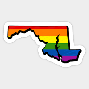 Rainbow Maryland Outline Sticker